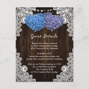 Rustic Purple and Blue Floral Enclosure Card