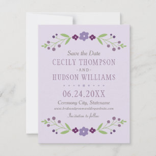 Rustic Purple and Green Floral Wedding Save The Date