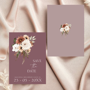 Rustic Purple and Peach Floral Wedding Save The Date