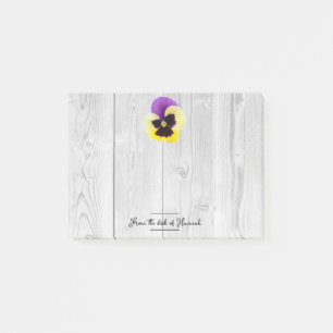 Rustic Purple and Yellow Pansy Personalised Notes