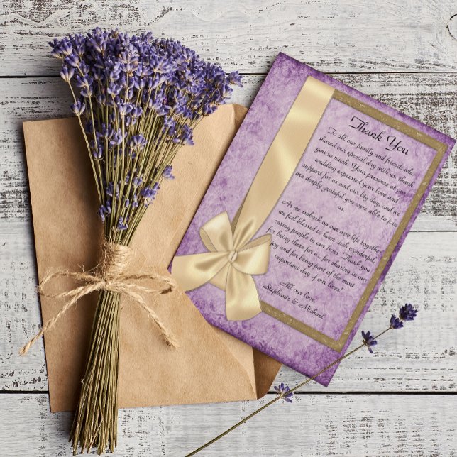 Rustic Purple Boho Wedding Thank You Invitation (Creator Uploaded)