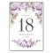 Rustic Purple Rose Floral Wedding Table Number