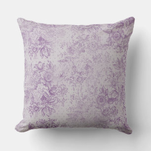 rustic purple, shabby chic,pale lavender florals, cushion