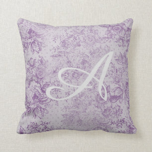 rustic purple, shabby chic,pale lavender florals, cushion