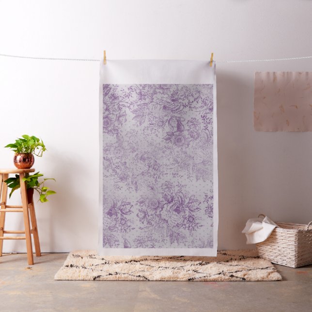 rustic purple, shabby chic,pale lavender florals, fabric (In Situ)