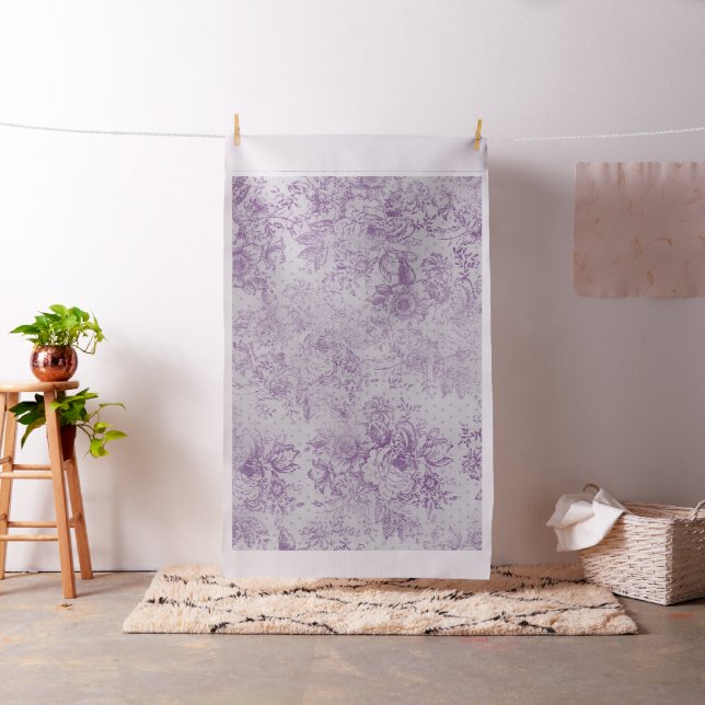 rustic purple, shabby chic,pale lavender florals, fabric (In Situ)