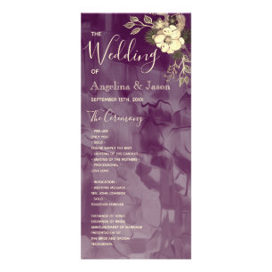 Rustic Purple Wedding Program Rack Card