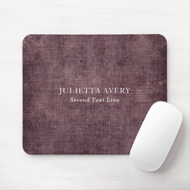 Rustic Purple Wine Linen Texture Mouse Pad (With Mouse)