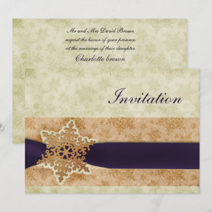 rustic purple winter wedding Invitation cards