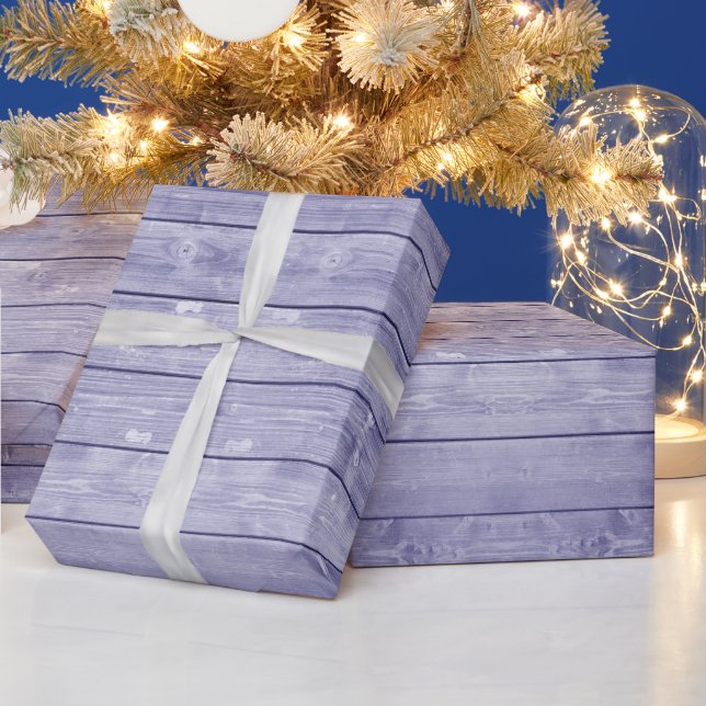 Rustic Purple Wood Wrapping Paper (Holidays)