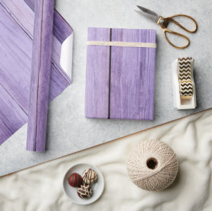 Rustic Purple Wood  Wrapping Paper