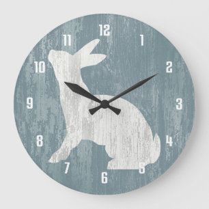 Rustic Rabbit Large Clock
