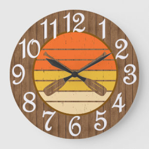 Rustic Rafting   Large Clock