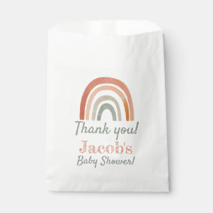 Rustic rainbow baby shower thank you favour bag