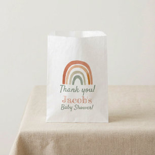 Rustic rainbow baby shower thank you favour bag