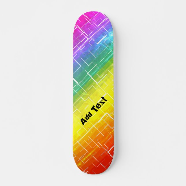 Rustic Rainbow Pattern Skateboard (Front)