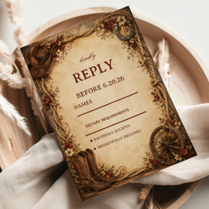 Rustic Ranch Elegant RSVP Card