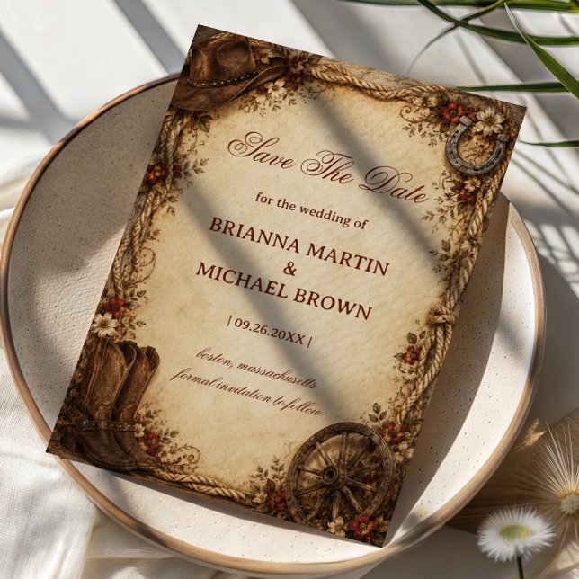 Rustic Ranch Heritage Western Save The Date (Creator Uploaded)