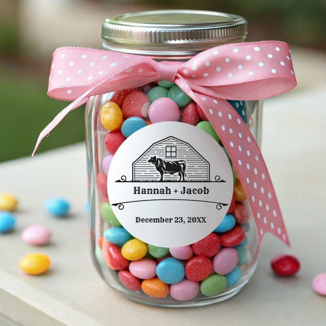 Rustic Ranch Western Country Cowboy Wedding Square Sticker (Creator Uploaded)