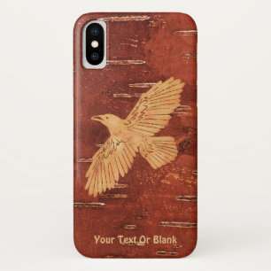 Rustic Raven On Inner Birch Bark iPhone X Case