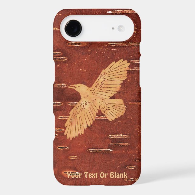 Rustic Raven On Inner Birch Bark Case-Mate iPhone Case (Back)