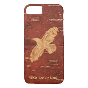 Rustic Raven On Inner Birch Bark iPhone 8/7 Case