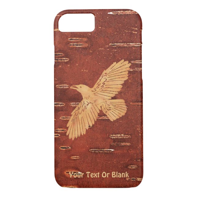 Rustic Raven On Inner Birch Bark Case-Mate iPhone Case (Back)