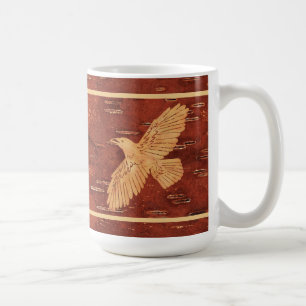 Rustic Raven On Inner Birch Bark Coffee Mug