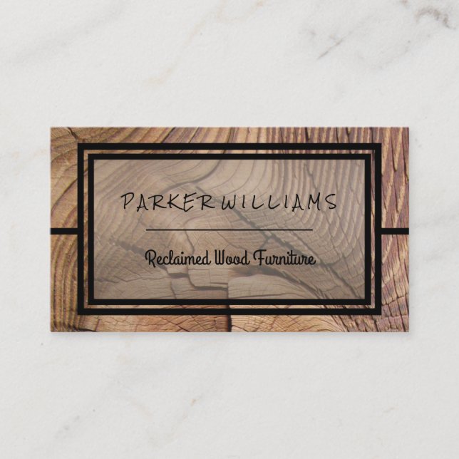 Rustic Reclaimed Wood Furniture Business Business Card (Front)