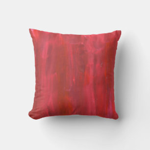 Rustic Red Abstract Watercolor Painting Cushion