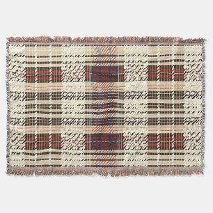 Rustic Red and Beige Tartan Pattern Throw Blanket