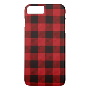 Rustic red and black buffalo plaid iPhone 8 plus/7 plus case