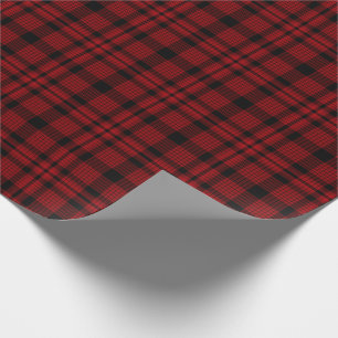 Rustic Red and Black Plaid Pattern Wrapping Paper