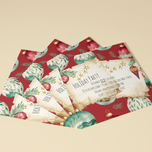 Rustic Red and Green Holidays Invitation