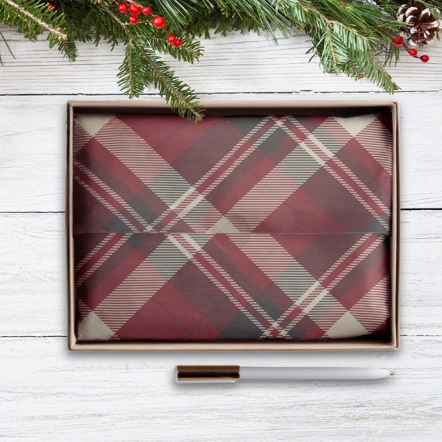 Rustic Red and Green Tartan Plaid Christmas Tissue Paper (Creator Uploaded)