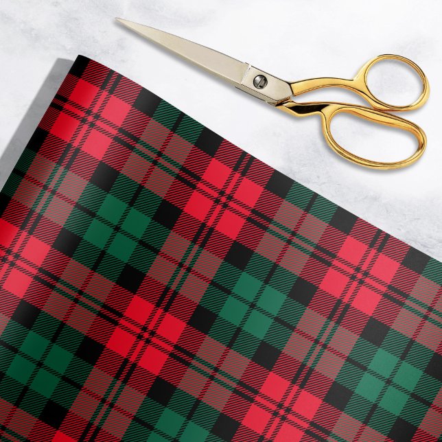 Rustic Red and Green Tartan Plaid Holiday Wrapping Paper (Creator Uploaded)