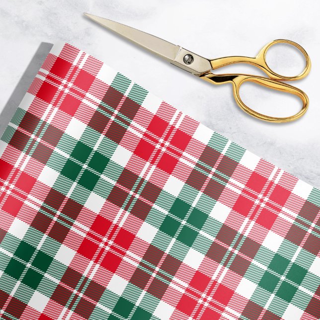 Rustic Red and Green Tartan Plaid Holiday Wrapping Paper (Creator Uploaded)