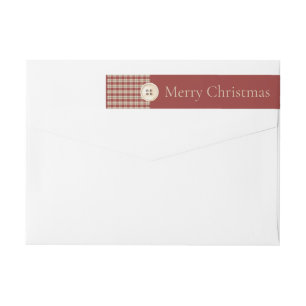 Rustic Red and Tan Wrap Around Address Label