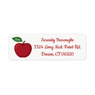 Rustic Red Apple - Autumn, Fall Wedding, Party, Return Address Label