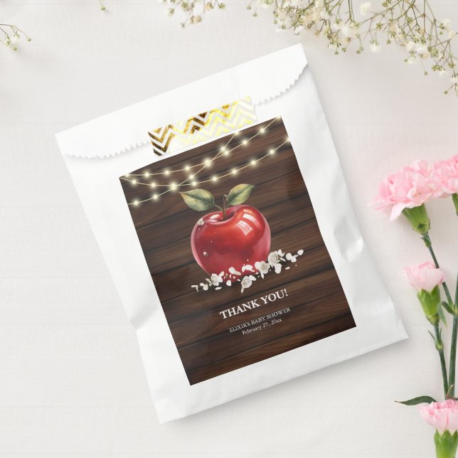 Rustic Red Apple Floral Baby Shower Favour Bag (Sealed)