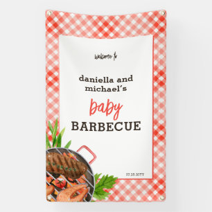 Rustic Red Barbecue Baby Shower Welcome Banner