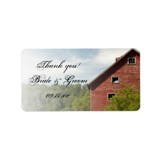 Rustic Red Barn Country Wedding Favour Tag Address Label