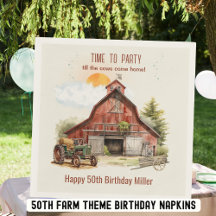 Rustic Red Barn Farm Birthday Tractor Party  