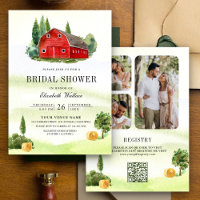 Rustic Red Barn Rural Farm Photo Bridal Shower