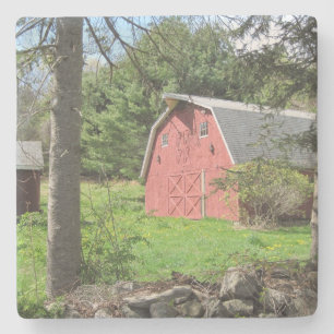 Rustic Red Barn Stone Coaster