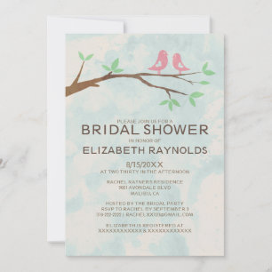 Rustic Red Bird Bridal Shower Invitations