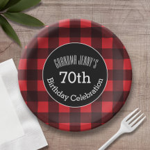 Rustic Red & Black Buffalo Plaid Birthday Party