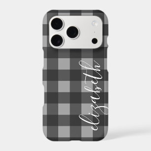 Rustic Red & Black Buffalo Plaid - can edit grey