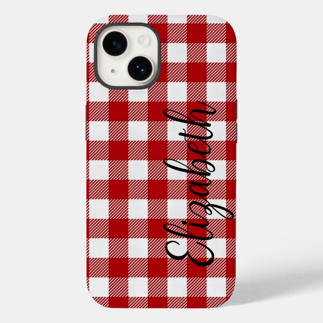 Rustic Red Black Buffalo Plaid - can edit red Case (Back)