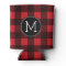 Rustic Red Black Buffalo Plaid Pattern Monogram